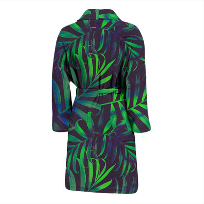 Palm Leaves Pattern Print Design PL01 Men Bathrobe