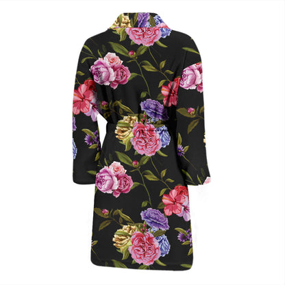 Carnations Pattern Print Design CN05 Men Bathrobe