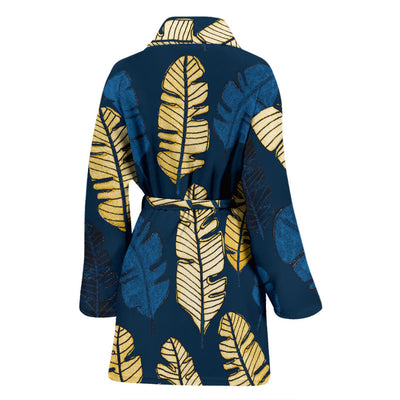 Banana Leaf Pattern Print Design BL09 Women Bathrobe