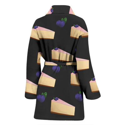 Cheesecake blueberry Pattern Print Design CK01 Women Bathrobe