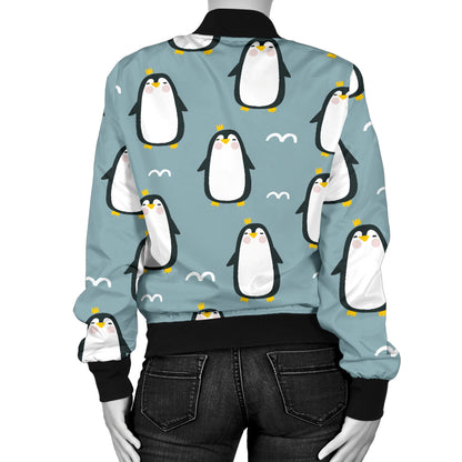 Penguin Pattern Print Design A02 Women's Bomber Jacket
