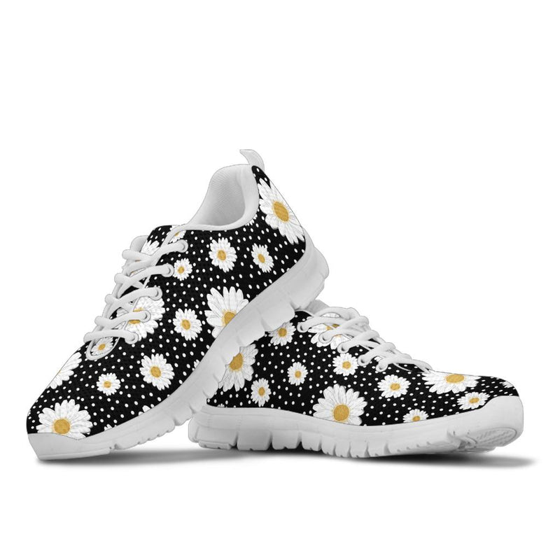 Daisy Pattern Print Design DS02 Sneakers White Bottom Shoes