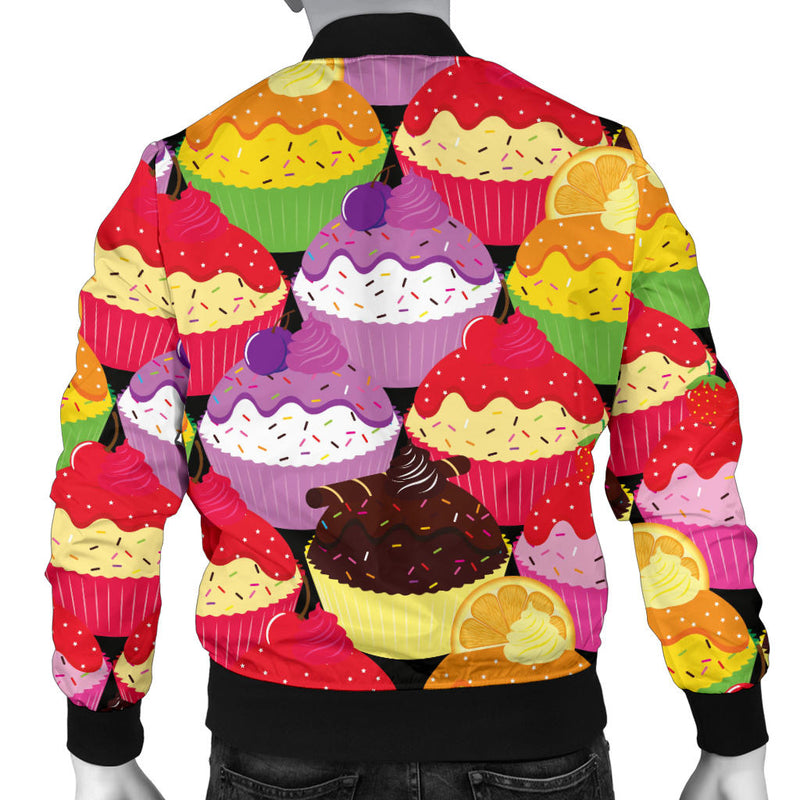 Cupcake Pattern Print Design CP02 Men Bomber Jacket