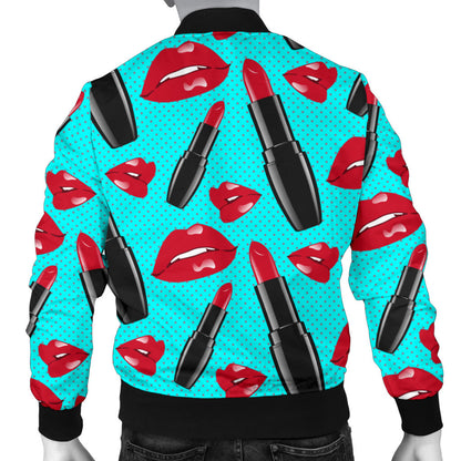 Lipstick Pattern Print Design LT02 Men Bomber Jacket