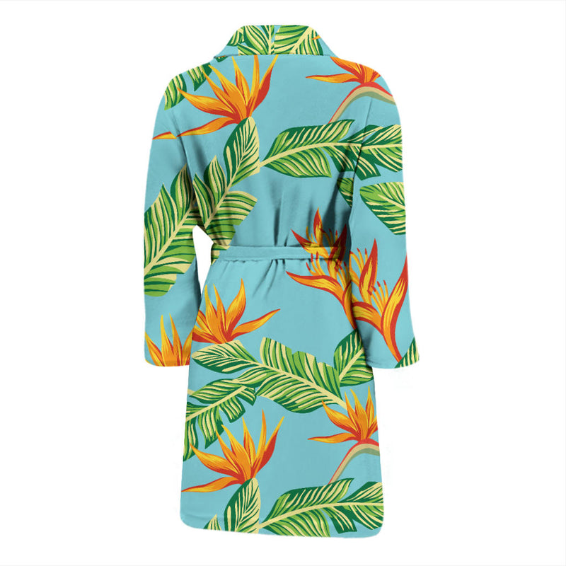 Bird Of Paradise Pattern Print Design BOP04 Men Bathrobe