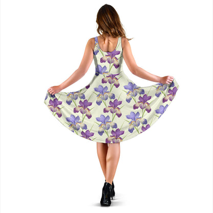 Iris Pattern Print Design IR08 Midi Dress