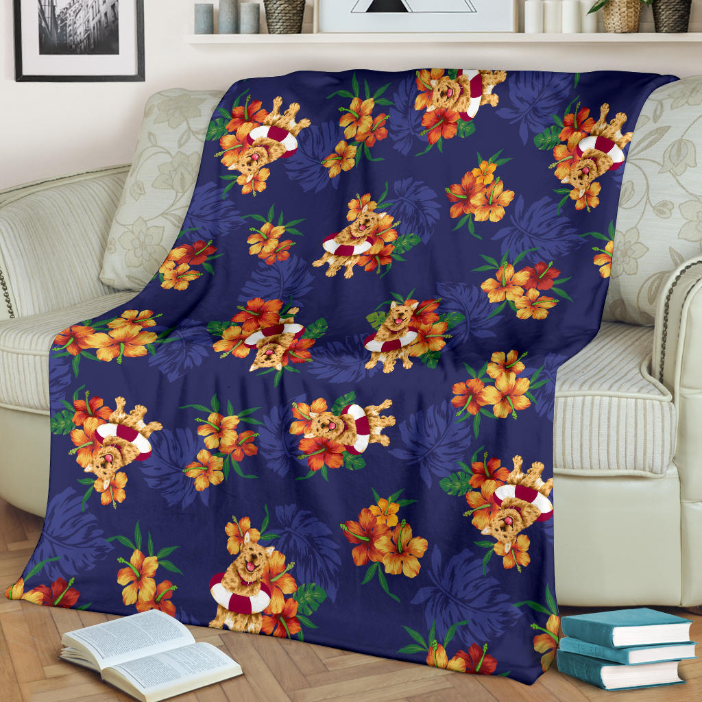 Hawaiian Themed Pattern Print Design H02 Fleece Blanket