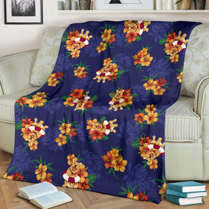 Hawaiian Themed Pattern Print Design H02 Fleece Blanket