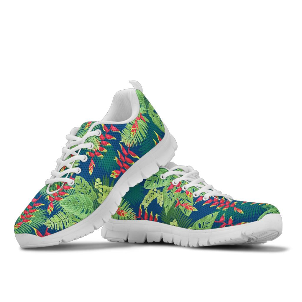 Heliconia Pattern Print Design HL08 Sneakers White Bottom Shoes
