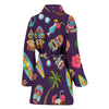 Hawaiian Themed Pattern Print Design H024 Women Bathrobe