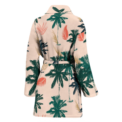 Palm Tree Pattern Print Design PT014 Women Bathrobe