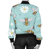 Bee Pattern Print Design BEE010 Women Bomber Jacket