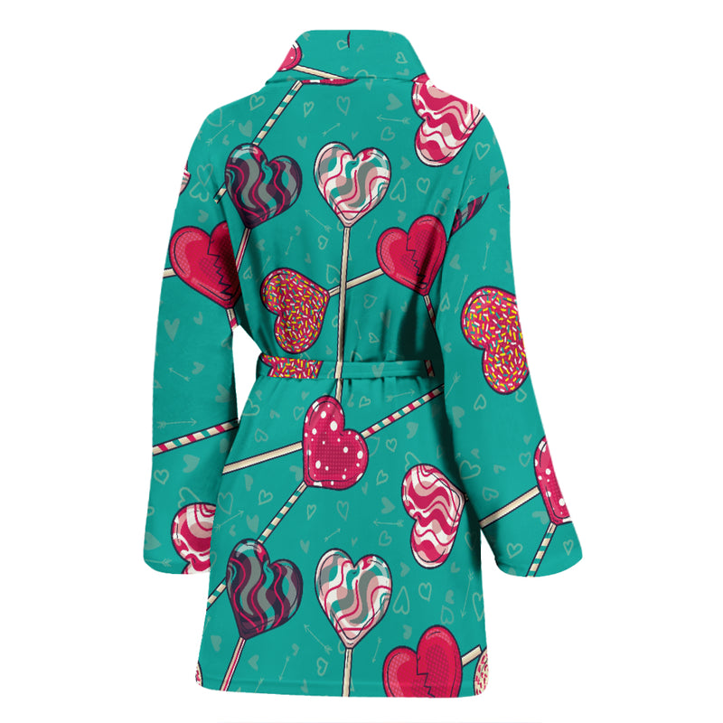 Lollipop Pattern Print Design LL01 Women Bathrobe