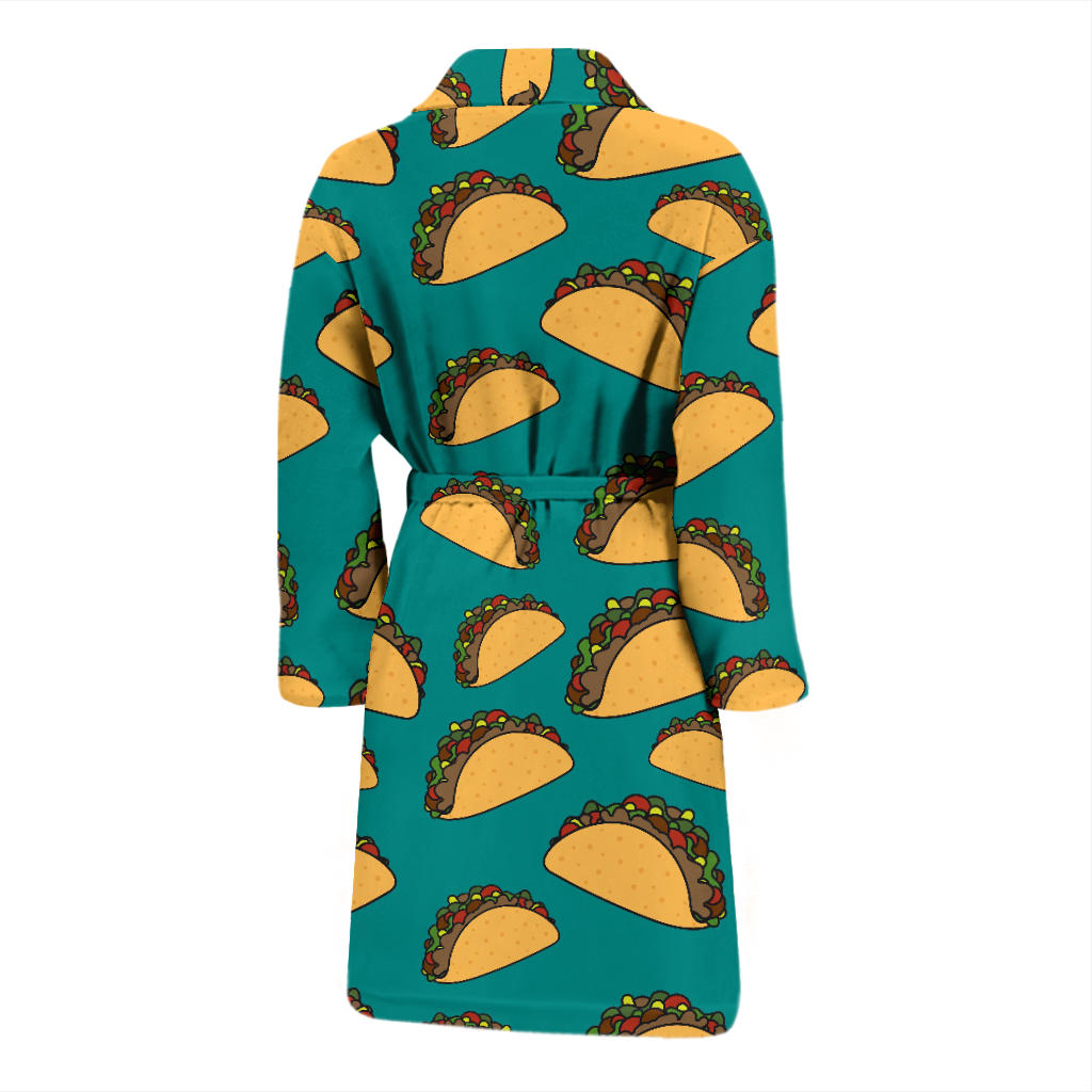 Taco Pattern Print Design TC07 Men Bathrobe