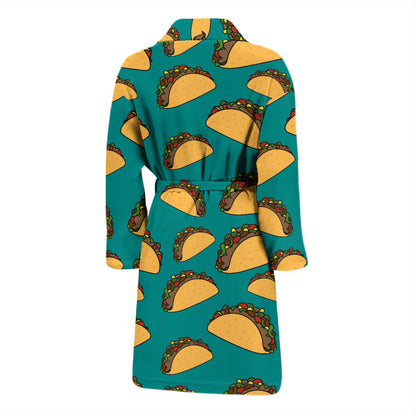 Taco Pattern Print Design TC07 Men Bathrobe