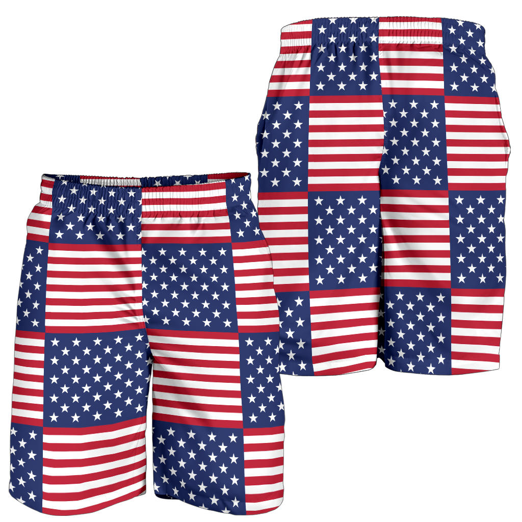 Patriotic US Flag Pattern Print Design A03 Mens Shorts