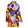 Pansy Pattern Print Design PS01 Women Bathrobe