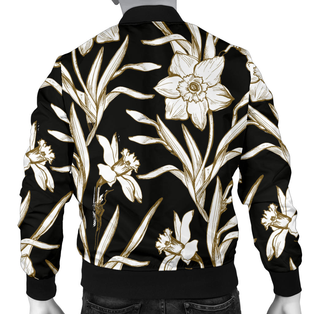 Daffodils Pattern Print Design DF06 Men Bomber Jacket