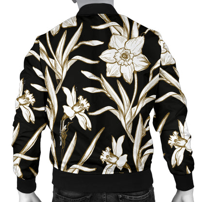 Daffodils Pattern Print Design DF06 Men Bomber Jacket