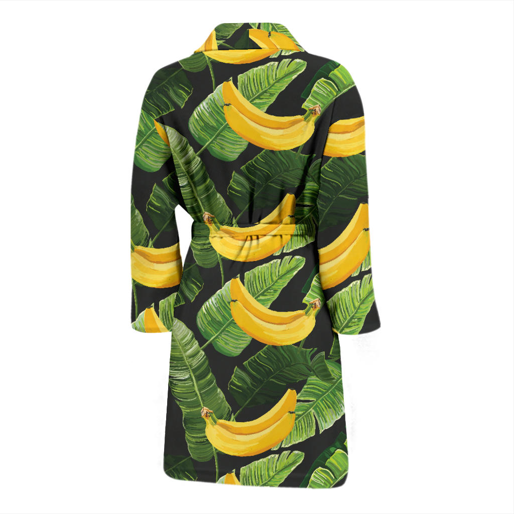 Banana Pattern Print Design BA01 Men Bathrobe