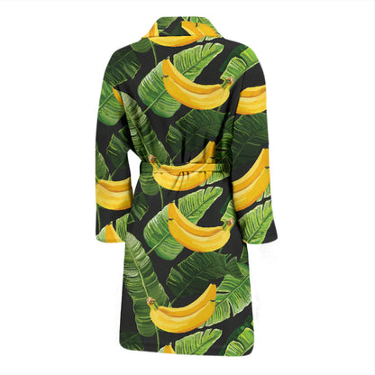 Banana Pattern Print Design BA01 Men Bathrobe