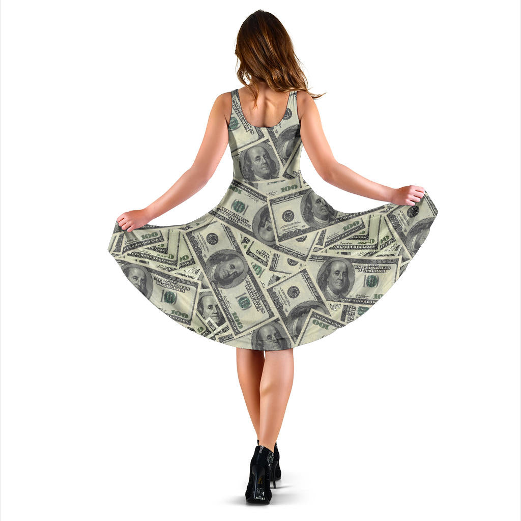 Dollar Pattern Print Design DO02 Midi Dress