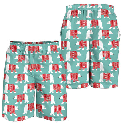 Polar Bear Pattern Print Design A04 Mens Shorts