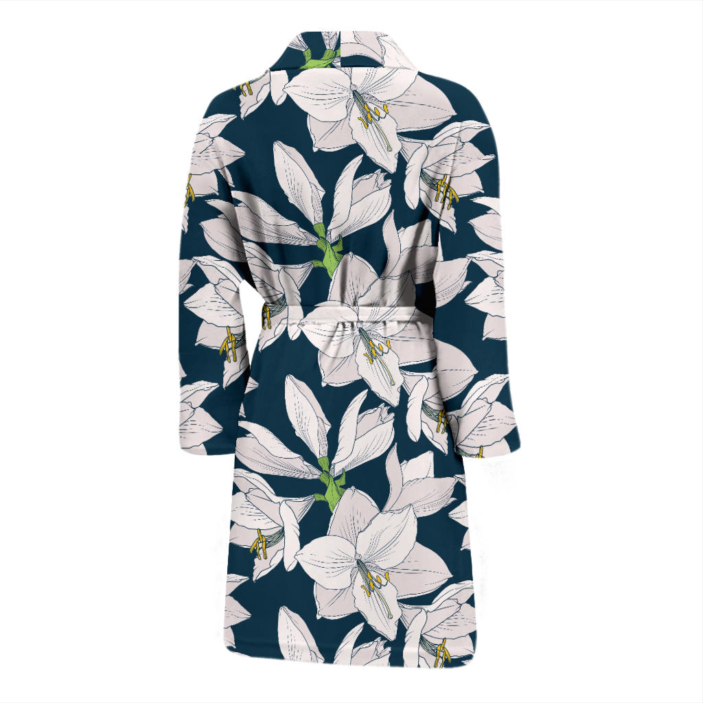 Amaryllis Pattern Print Design AL02 Men Bathrobe