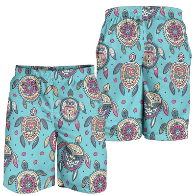 Sea Turtle Art Pattern Mens Shorts