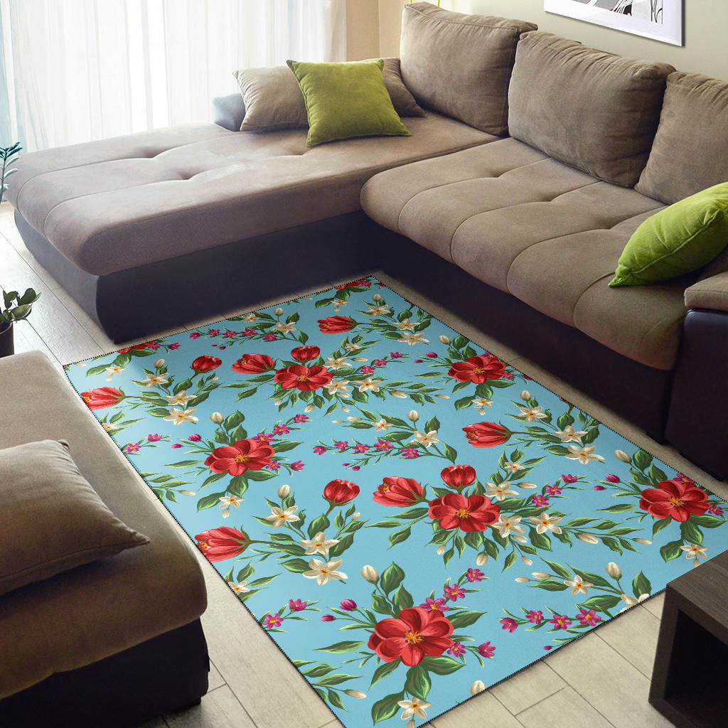 Summer Floral Pattern Print Design SF011 Area Rugs