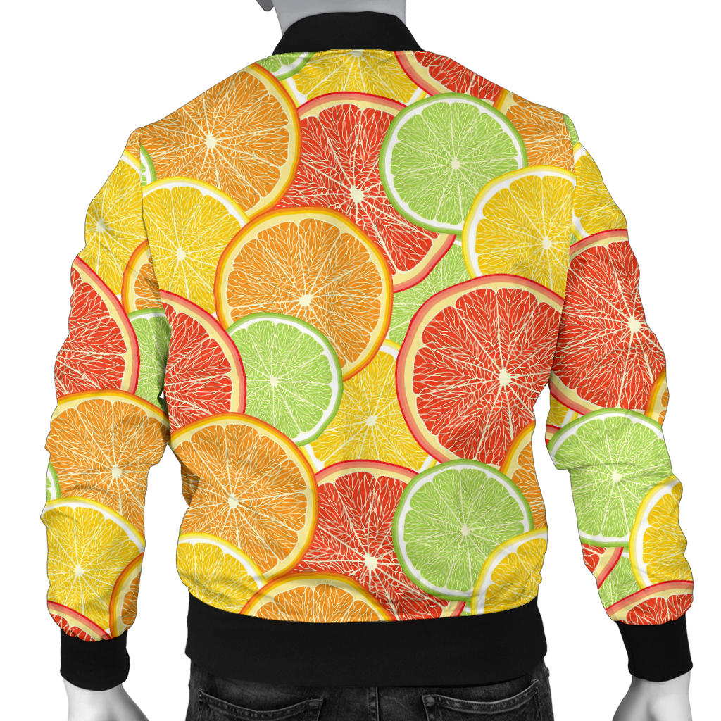 Grapefruit Pattern Print Design GF01 Men Bomber Jacket