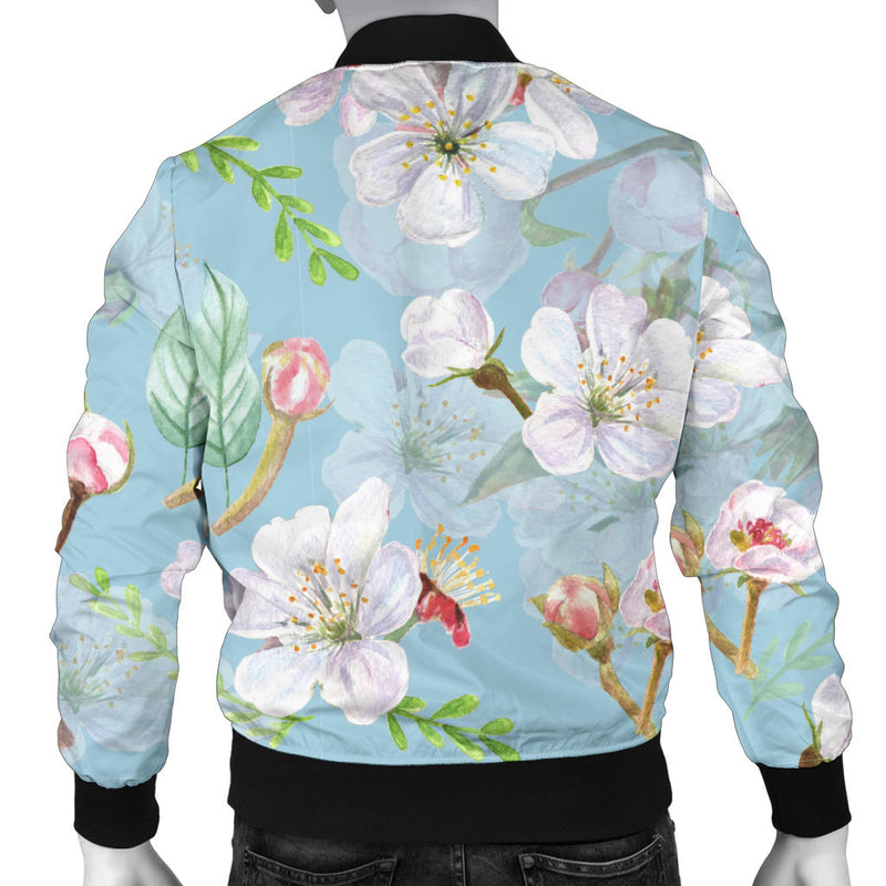 Apple blossom Pattern Print Design AB06 Men Bomber Jacket