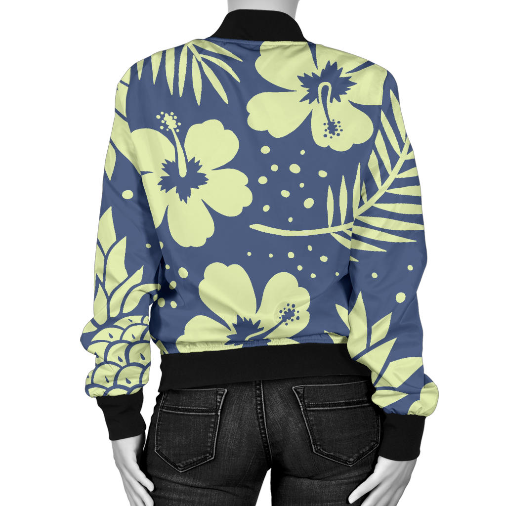 Pineapple Pattern Print Design PP07 Women Bomber Jacket