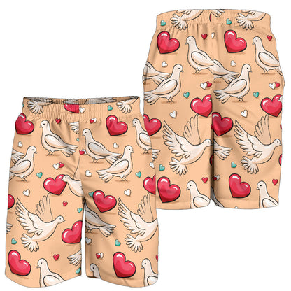 Pigeon Heart Pattern Print Design 04 Mens Shorts