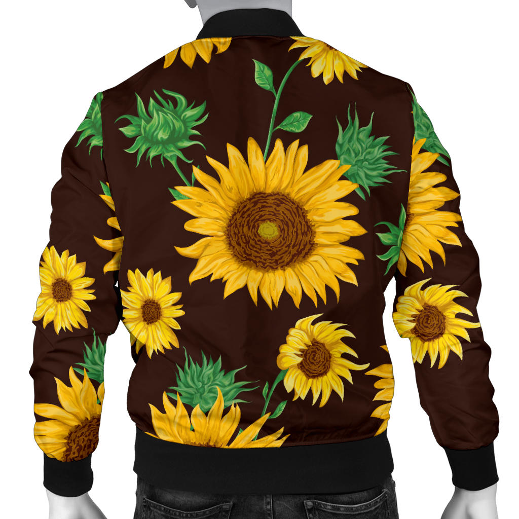 Sunflower Pattern Print Design SF01 Men Bomber Jacket