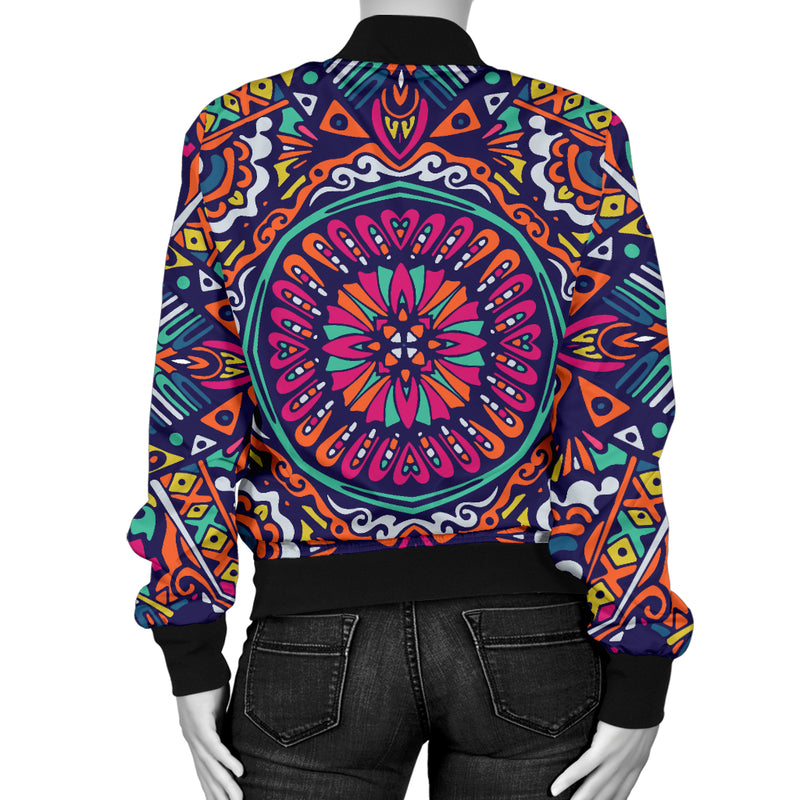 Boho Pattern Print Design 06 Women's Bomber Jacket