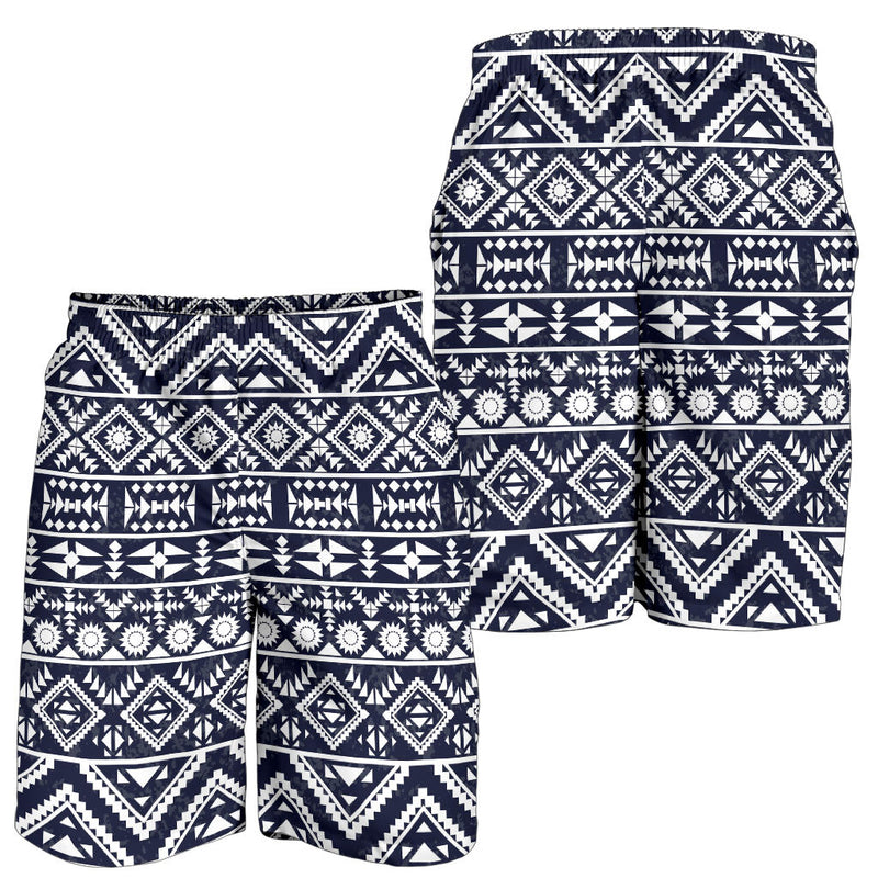 Blue White Tribal Aztec Mens Shorts