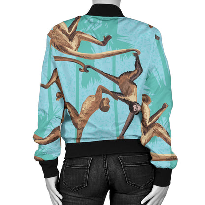 Monkey Pattern Print Design 04 Women's Bomber Jacket