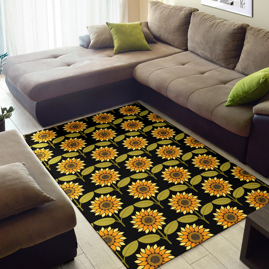 Sunflower Pattern Print Design SF015 Area Rugs