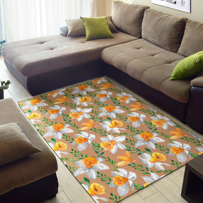 Daffodils Pattern Print Design DF04 Area Rugs