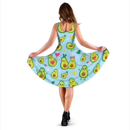 Avocado Pattern Print Design AC09 Midi Dress