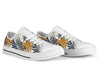 Colorful Tropical Palm Leaves White Bottom Low Top Shoes