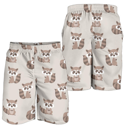 Raccoon Pattern Print Design A05 Mens Shorts