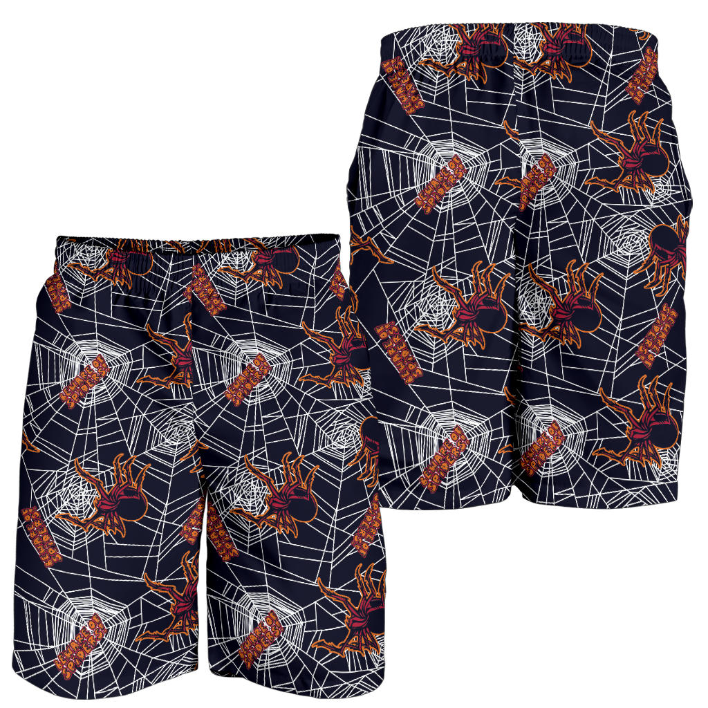 Tarantula Spiderwebs Pattern Print Design 01 Mens Shorts
