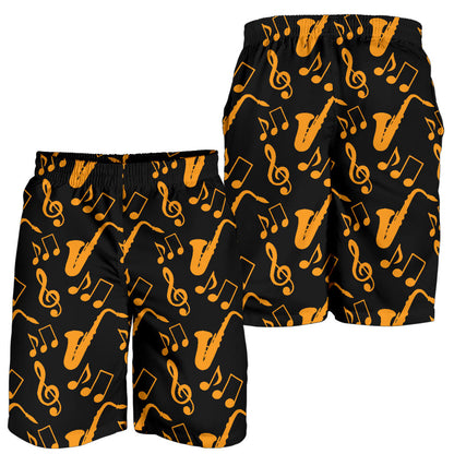 Saxophone Pattern Print Design 02 Mens Shorts