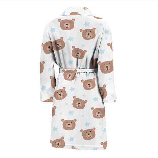 Bear Pattern Print Design BE02 Men Bathrobe