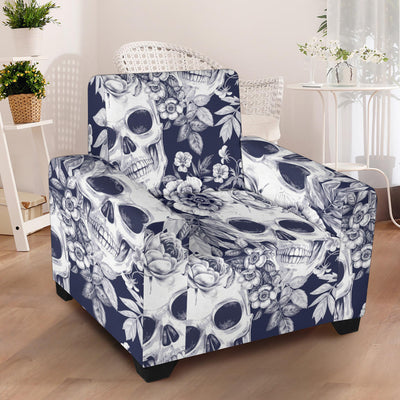 Skull Floral Beautiful Armchair Slipcover