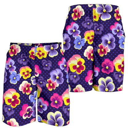 Pansy Pattern Print Design PS04 Mens Shorts