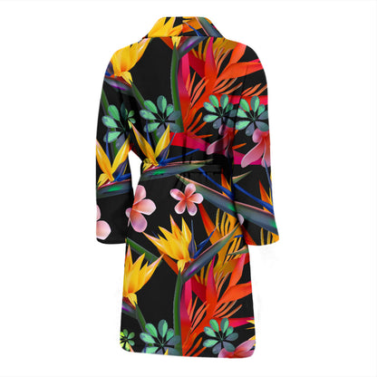 Tropical Flower Pattern Print Design TF015 Men Bathrobe