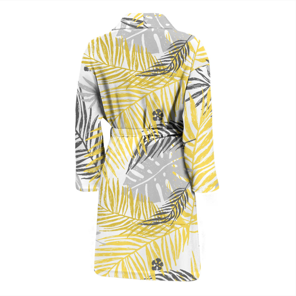 Palm Leaves Pattern Print Design PL012 Men Bathrobe